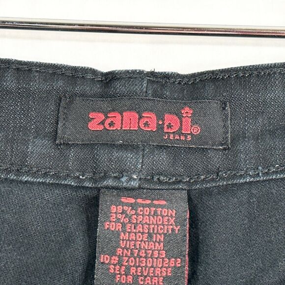 Zana Di Plus Size 30 Jeans Black Wide Leg Flare High Rise Short Inseam Denim 406 - Picture 10 of 11